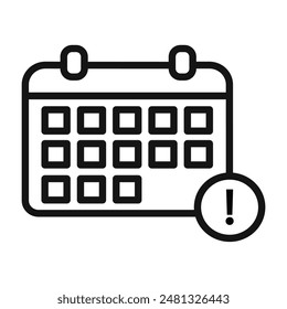 Critical Date Reminder Calendar Exclamation Icon for Schedulers