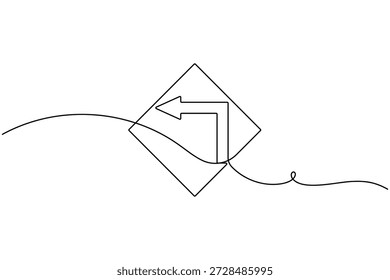 Kritische Entscheidung Kreuzung Symbol durchgehend eine Zeile Zeichnung auf weißem Hintergrund minimalistischer Business-Pointer Auswahl Verkehr und Reisen Konzept Symbol Kontur Vektorgrafik