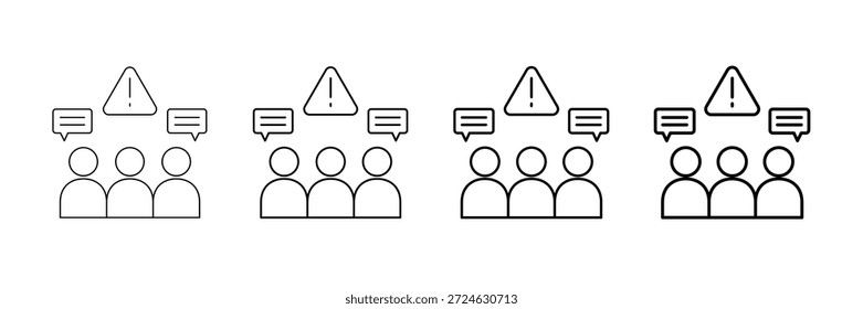 Critical Discussion Icons Vector Set In Different Stroke Line Style
