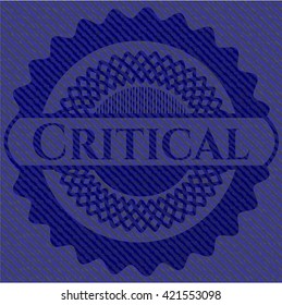 Critical emblem with jean high quality background