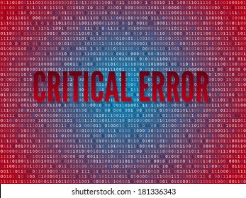Critical error computer binary code screen  vector concept