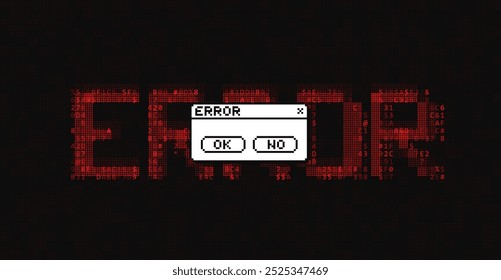 Janela Mensagem De Aviso De Erro Crítico. Red Hacked Screen of Death Concept. Interrupção Global de Erro de Atualização do Servidor. Falha No Sistema Operacional Da Interface Do Usuário Vintage. Ilustração de vetor.