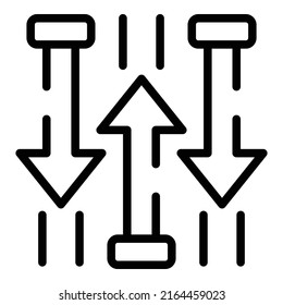 Vector de contorno de icono de juego crítico. Juego de ganancias. Decisión de ajedrez