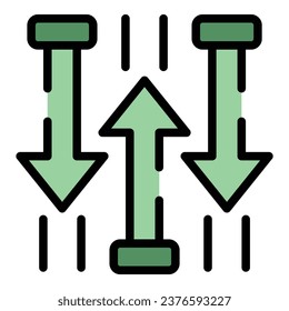 Critical game icon outline vector. Profit play. Chess decision color flat