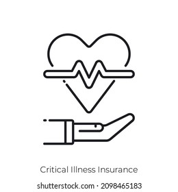 Critical Illness Insurance Icon. Outline Style Icon Design Isolated On White Background