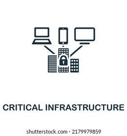 Critical Infrastructure icon. Monochrome simple Cybercrime icon for templates, web design and infographics