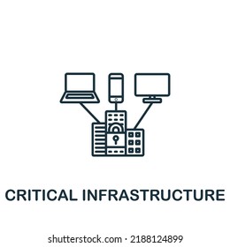 Critical Infrastructure icon. Monochrome simple Cybercrime icon for templates, web design and infographics