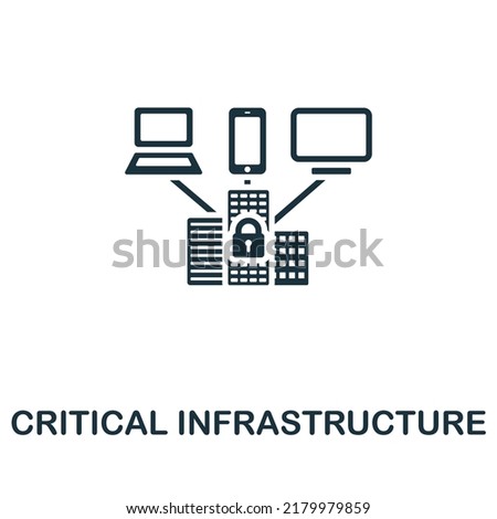 Critical Infrastructure icon. Monochrome simple Cybercrime icon for templates, web design and infographics