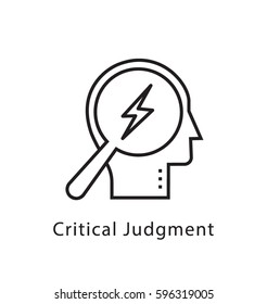 Critical Judgment Vector Line Icon