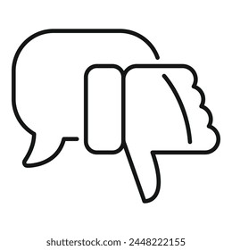 Vector de esquema de icono de pensamiento crítico. Hablemos de innovación. Problema fáctico de la planta