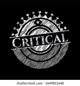 Critical on chalkboard. Vector Illustration. Detailed.