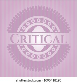 Critical realistic pink emblem Critical realistic pink emblem
