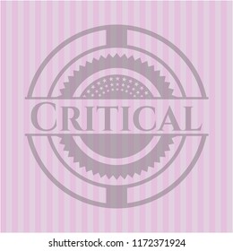 Critical realistic pink emblem