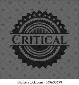 Critical retro style black emblem