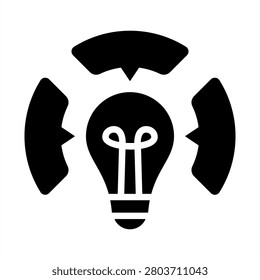 Critical Theory Icon - Solid Black Glyph Icons For Sociology and Education