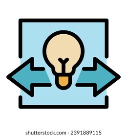 Critical think icon outline vector. Business skill. Human mental color flat