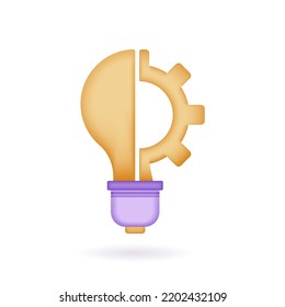 Critical thinking 3d icon. for problem solving, creative, thinking, reasoning, analyzing, decision making and solution. 3d render vector illustration