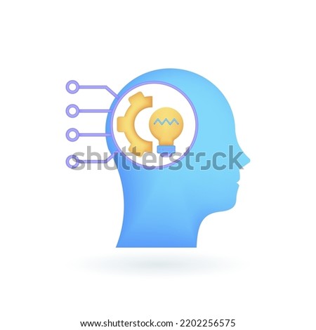 Critical thinking 3d icon. for problem solving, creative, thinking, reasoning, analyzing, decision making and solution. 3d render vector illustration