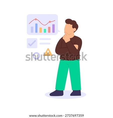 Critical Thinking, applying logical reasoning for decisions, Flat vector character illustration