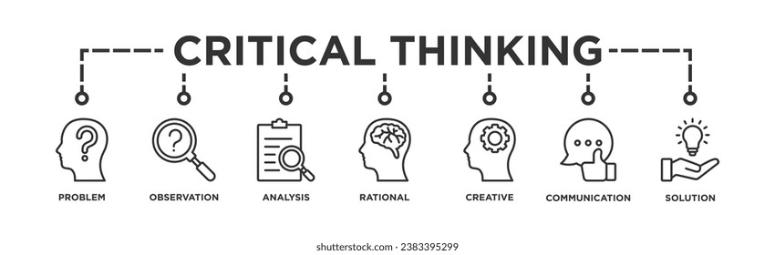 Critical Thinking Banner Web Icon Vector Illustration Concept For Analysis of Facts	