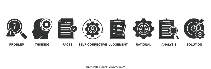 Critical thinking banner web icon vector illustration concept with icon