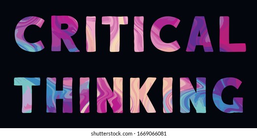 PENSAMIENTO CRÍTICO Vector aislado colorido que dice