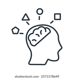 Critical thinking flat icons  symbol line elements for infographic web