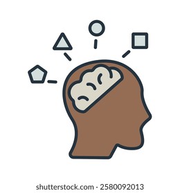 Critical thinking flat icons  symbol line elements for infographic web