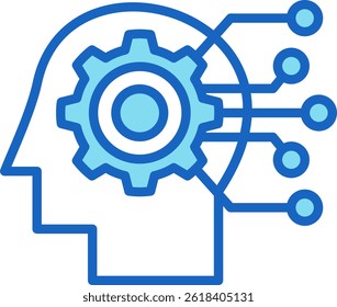Critical Thinking Icon Blue Vector Illustration