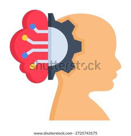 Critical Thinking Icon Flat Style Vector Illustration
