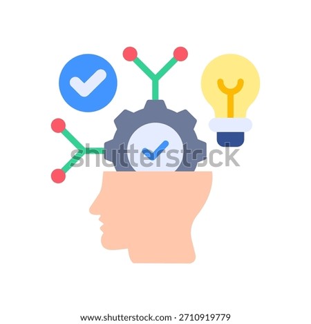 Critical Thinking Icon Flat Vector Illustration