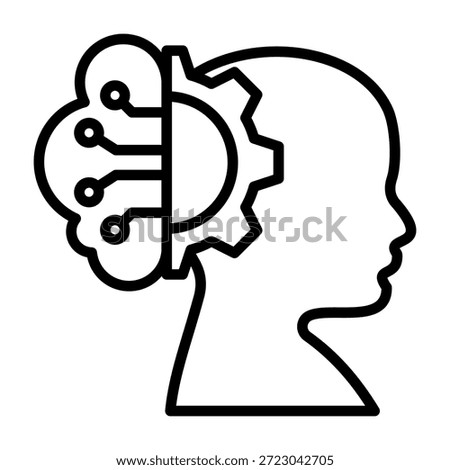 Critical Thinking Icon Line Style Vector Illustration
