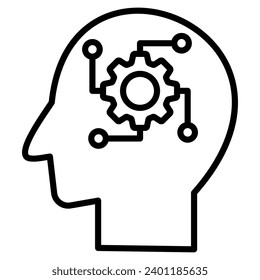 Critical Thinking Icon line vector illustration