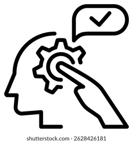 Ilustración vectorial de línea de ícono de pensamiento crítico