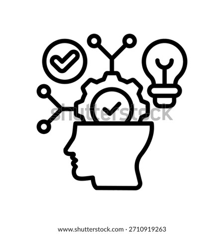Critical Thinking Icon Line Vector Illustration