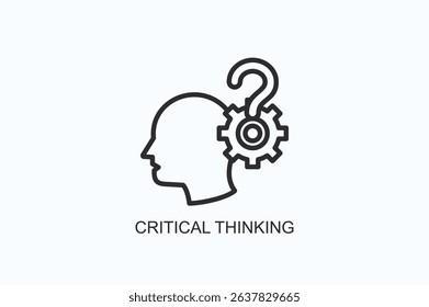 Critical Thinking Icon Or Logo Isolated Vector Illustration