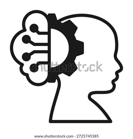 Critical Thinking Icon Mixed Style Vector Illustration