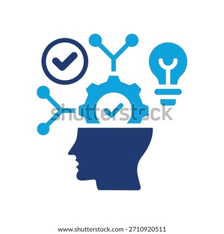 Critical Thinking Icon Mixed Vector Illustration