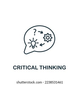 Critical Thinking icon. Monochrome simple Life Skills icon for templates, web design and infographics