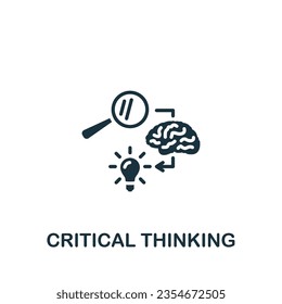Icono de pensamiento crítico. Signo monocromo simple de la colección de pensamiento crítico. Icono de pensamiento crítico para logotipo, plantillas, diseño web e infografías.