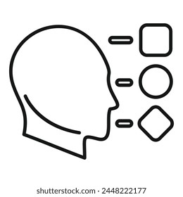 Critical thinking icon outline vector. Judgment brainstorm genius. Positive judgment
