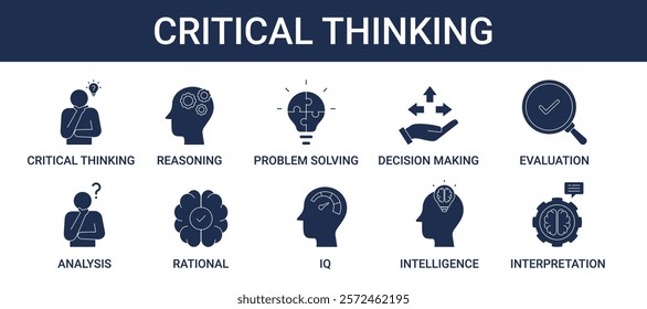 CRITICAL THINKING ICON SET COLLECTION