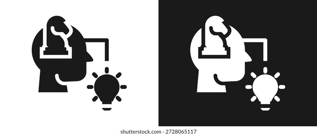 Conjunto De Iconos De Pensamiento Crítico Glifo En Fondo Blanco Y Negro
