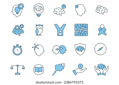 Critical thinking icon set. suitable for web site design, app, UI, user interfaces, printable etc. flat line icon style. simple vector design editable