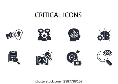Critical thinking icon set.vector.Editable stroke.linear style sign for use web design,logo.Symbol illustration.