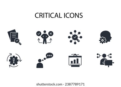 Critical thinking icon set.vector.Editable stroke.linear style sign for use web design,logo.Symbol illustration.