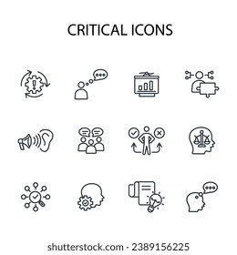 Critical thinking icon set.vector.Editable stroke.linear style sign for use web design,logo.Symbol illustration.