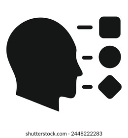 Critical thinking icon simple vector. Judgment brainstorm genius. Positive judgment