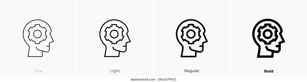 critical thinking icon. Thin, Light Regular And Bold style design isolated on white background
