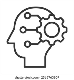 Critical Thinking Icon Vector Illustration Outline Style